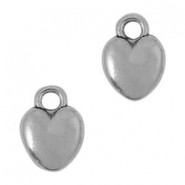 Metal charm Heart with eyelet 8x6mm Antique silver